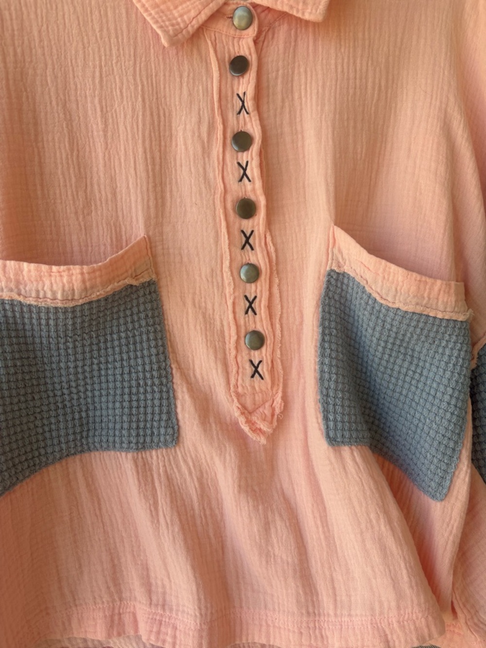 POL Pink Lightweight Top cozy, and comfortable size small 100% cotton XOXO - Picture 5 of 7